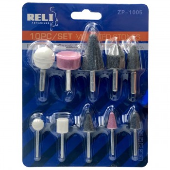 Set freze abrazive pentru gravor RELI 10 bucăți ZP-1005
