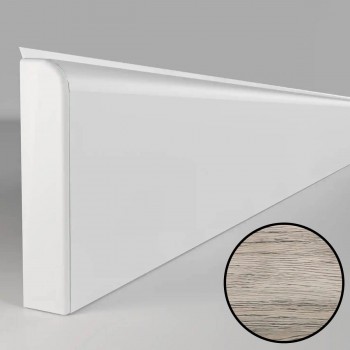 Plintă de pardoseală PVC Comfort Classic 80 mm cu canal pentru cabluri, Stejar gri 406, 2,2 m