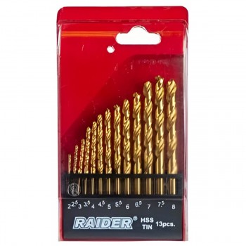 Set burghie pentru metal Raider HSS-TiN 2-8 mm, 13 buc (Art. 150683)