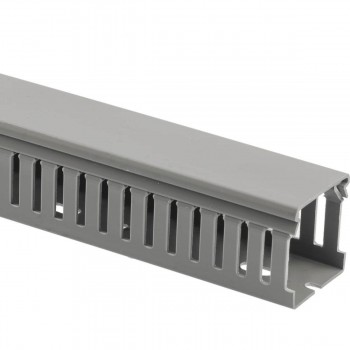 Canal cablu perforat 40 x 40 mm gri 2 m