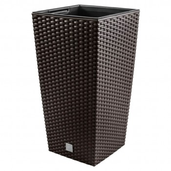 Цветочный горшок Prosperplast Rato Square DRTS200-440U, 20x20x37,6 см, объем 11,4 л, цвет коричневый