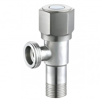 Robinet unghiular pentru mașină de spălat HYDRO-S 1/2" x 3/4", din oțel inoxidabil, cromat (art. 0400350)