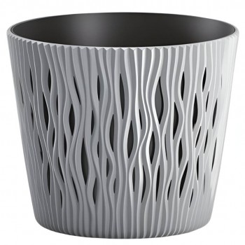 Горшок для цветов Prosperplast Sandy Round DSR220-405U, 22,5x19,2 см, 5 л, серый