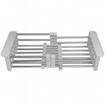 Uscător pentru vase Mixxus BAS-01, extensibil pentru chiuvetă, din oțel inoxidabil SUS304, 30-45x20x8 cm