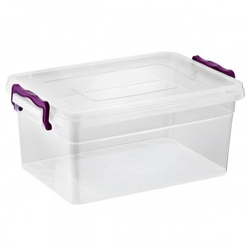 Контейнер для хранения Asude Plastik ASD143, 15 л, с крышкой, прозрачный, пластиковый
