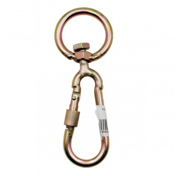 Карабин с вертлюгом 8 мм, стальной, для троса и цепи