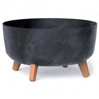 gorshok-dlja-cvetov-na-nozhkakh-nizkijj-prosperplast-gracia-s-ehffektom-betona-14-3-l-38kh20-7-sm-antracit-dgrl400le-s433