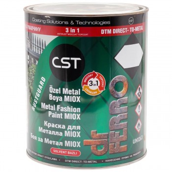 Vopsea pentru metal 3 în 1 CST Rustguard Dr.Ferro MIOX, neagră, 3 kg