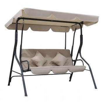 Leagăn de grădină Xenos Capri Beige, bej, până la 200 kg, cu copertină