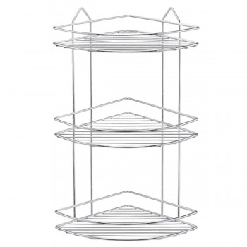Полка угловая для ванной Perilla 3 яруса, из нержавеющей стали, хром (Арт. 71301)