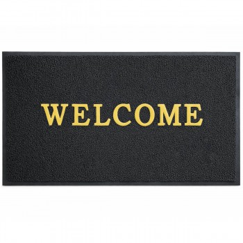 Коврик придверный WELCOME 41х72,5 см, грязезащитный ПВХ, черный AT3471-2-3