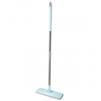 Mop plat din microfibră Zambak ZP303, platformă velcro 32x12 cm, mâner metalic 105 cm, set cu rezervă