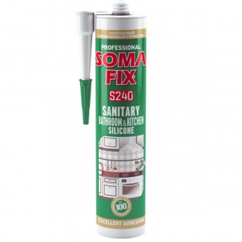 Ermetic silicon SomaFix S240 sanitar, transparent, 280 ml
