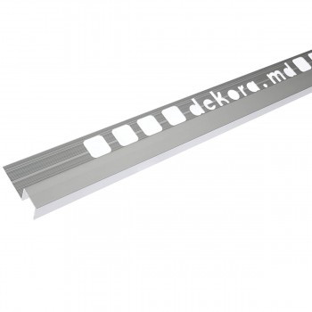 Profil pentru gresie universal cub LL12 Dekora (din aluminiu; 12 mm, 2.5 m) Silver Matt