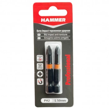 Набор бит HAMMER PH2; 50 мм (2 штуки) 02610-005002