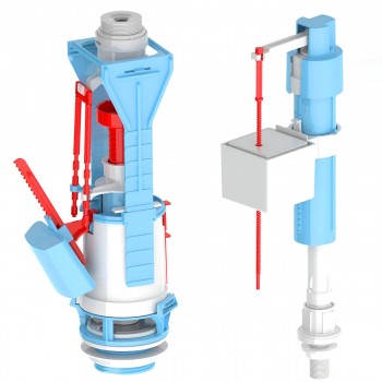 Mecanism pentru rezervor WC NIKIPLAST - M Ltd 2 regimuri 3/6 l, alimentare inferioară 1/2", buton crom NP3137
