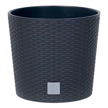 Ghiveci pentru flori Prosperplast Rato Round 8,7 L, 21x25 cm, antracit DRTUS250L-S433
