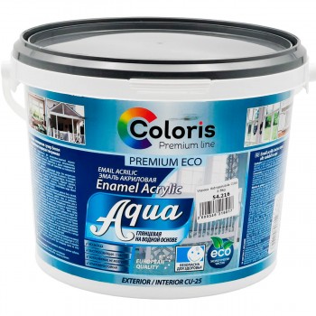 Эмаль акриловая Coloris Premium Eco глянцевая белая 0.9 кг для внутренних и наружных работ