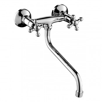 Baterie pentru bucătărie de perete Rosinka cu două supape, crom 1068-1095