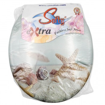 Сиденье для унитаза SOFTY мягкое, песок ракушки 10402-1198