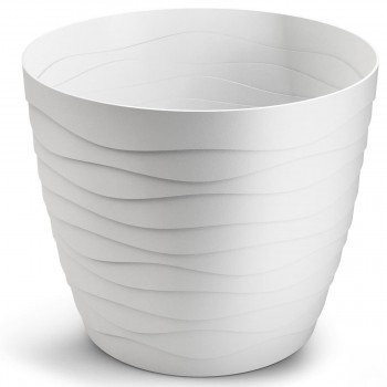 Ghiveci pentru flori Don-Plast Teo DTEO17, d.170x145 mm, din plastic, alb
