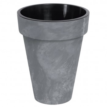 Ghiveci pentru flori Prosperplast Cube Slim DCUS355E-425U cu efect de beton, 25 L, 35,5x44 cm, gri