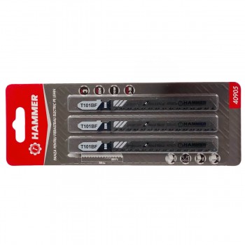 Set pânze pentru fierăstrău pendular Hammer T101BF BiM pentru lemn și laminat, tăiere curată, 75 mm, pas 2,5 mm, 3 buc.