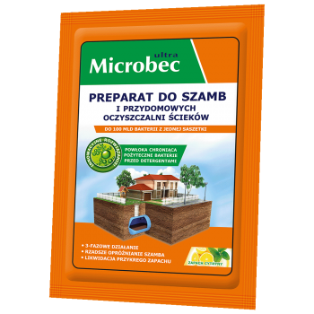 Порошок для септиков и выгребных ям Bros Microbec Ultra B-207 25 г, лимон