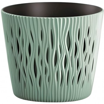 Горшок для цветов Prosperplast Sandy Round DSR220-623U, 22,5x19,2 см, 5 л, цвет шалфей
