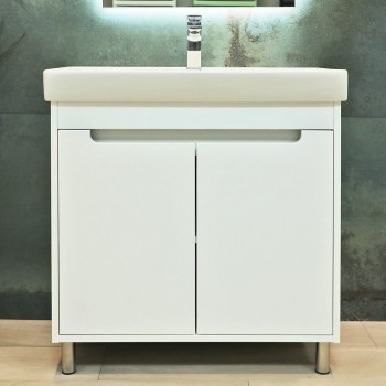 Dulap pentru lavoar Bayro Venus 772x348x770 mm, montaj pe podea, alb texturat