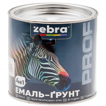 Эмаль-грунт Zebra PROF 4в1 шоколадный глянцевый, 2,5 кг
