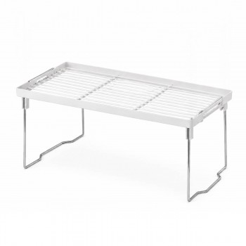 Raft pliabil organizator pentru bucătărie, alb, din plastic cu picioare metalice AT3133