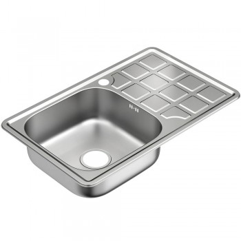 Chiuvetă pentru bucătărie 780x420x180 mm, din oțel inoxidabil, poziția aripii stânga
