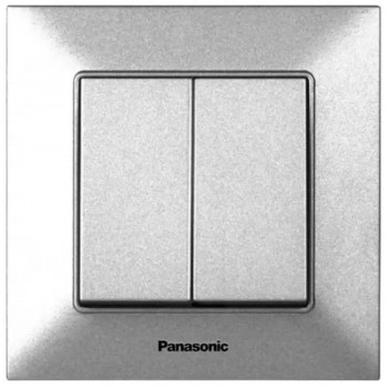 Переключатель Panasonic Arkedia Slim двухклавишный проходной серебряный WKTT0011-2SL