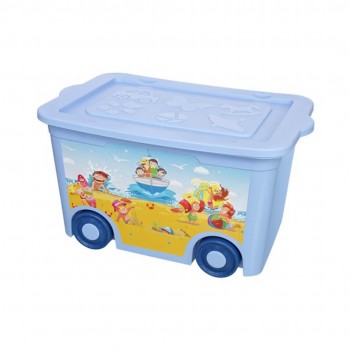 Контейнер для игрушек на колёсах Elif Plastic 55 л, с крышкой, 41x61x34 см (Арт. 310)