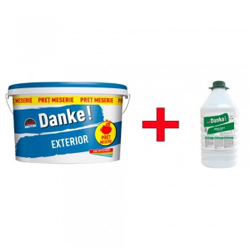Краска водоэмульсионная силиконовая Danke Exterior белая основа 15 л + грунтовка 4 л