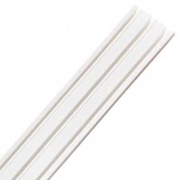 Șină pentru tavan din plastic cu 3 rânduri 300 cm alb
