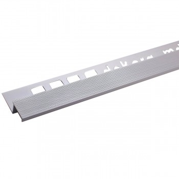 Profil pentru trepte din aluminiu Dekora S1 antiderapant, 2500 mm, Silver Matt, încastrat