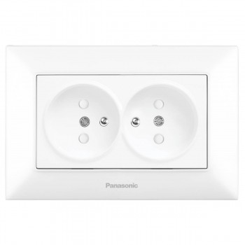 Розетка двойная Panasonic Arkedia Slim скрытая установка белая WNTC0204-2WH