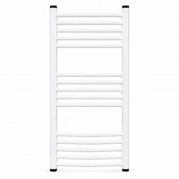 Uscător de prosoape cu apă pentru baie 500x1200 mm alb din oțel cu țevi ovale