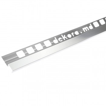 Profil pentru gresie universal cub LL10 Dekora (din aluminiu; 10 mm, 2.5 m) Polish Silver