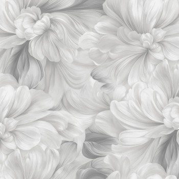 Обои виниловые на флизелине AnturAGe Aurora AN9145-21 серые цветы 1,06х10,05 м
