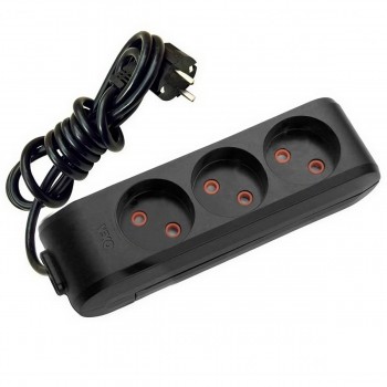 Prelungitor Viko Multi-Let, 2 m, 3 prize, fără împământare, negru