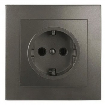Priză cu împământare Elmos Rosa grafit, 16 A, IP20, 220-240 V, instalare ascunsă