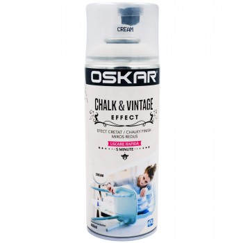 Краска с эффектом chalky finish для внутренних и наружных работ OSKAR CHALK & VINTAGE EFFECT Cream, матовый 400 мл