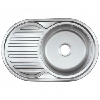 Chiuvetă pentru bucătărie MIXXUS 770x500x180 mm încastrată, din oțel inoxidabil, ovală (Z7750-08-180E)