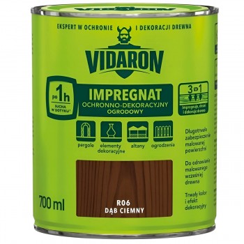 Impregnant pentru lemn Vidaron R06, stejar întunecat, mat, protecție decorativă, 0,7 l