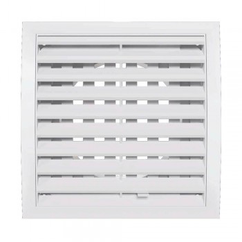 Grilă de ventilație din plastic ERA 150x150 mm albă 1515RRP10F reglabilă cu flanșă