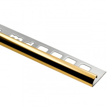 Profil pentru gresie, din oțel inoxidabil SS-Z10 Dekora 30 x 10 mm, 2.5 m, Aur strălucitor