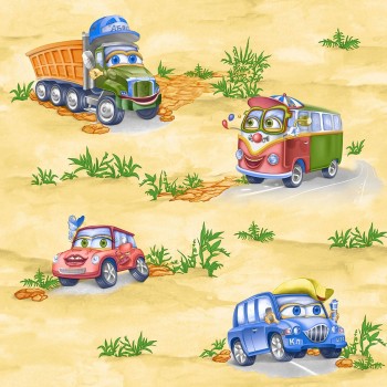 Tapete pe bază de hârtie Continent Mașini bej 0,53x10,05 m (Art. 41601)